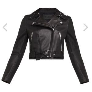 BCBG Trinity Leather Moto Jacket S